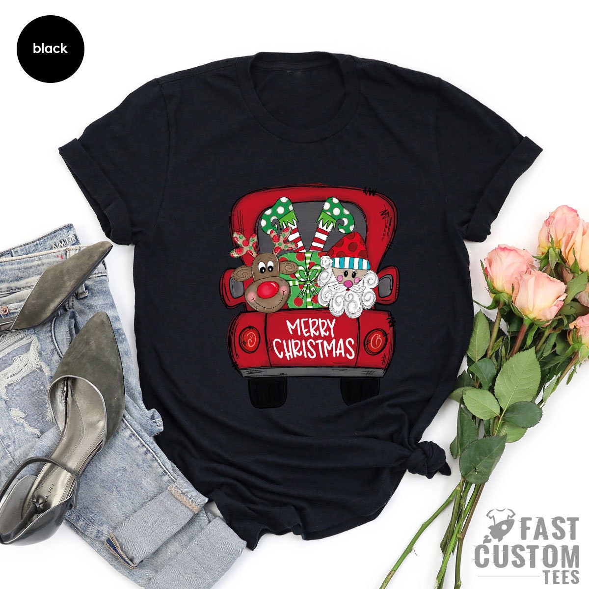 Christmas Shirts for Women, Truck Shirt, T-Shirt, Tee, Cute product image 5