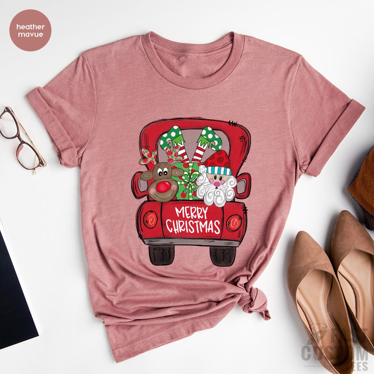 Christmas Shirts for Women, Truck Shirt, T-Shirt, Tee, Cute product image 3