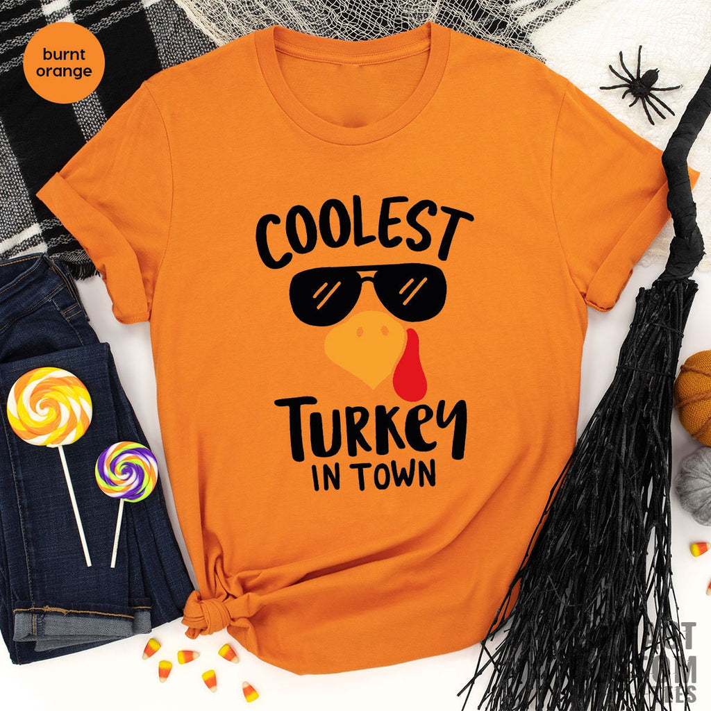Coolest Turkey in Town Shirt, Thanksgiving Funny Tee, Fall product image 3