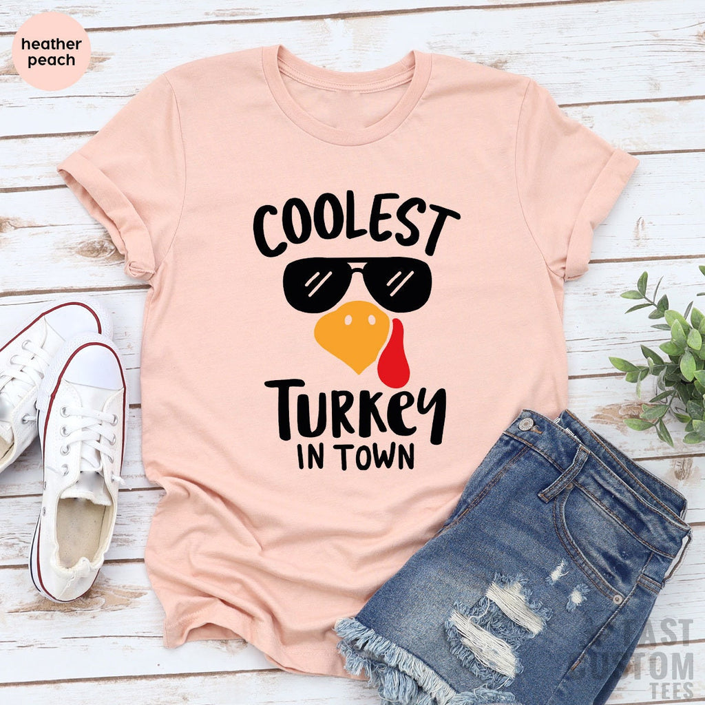 Coolest Turkey in Town Shirt, Thanksgiving Funny Tee, Fall product image 2