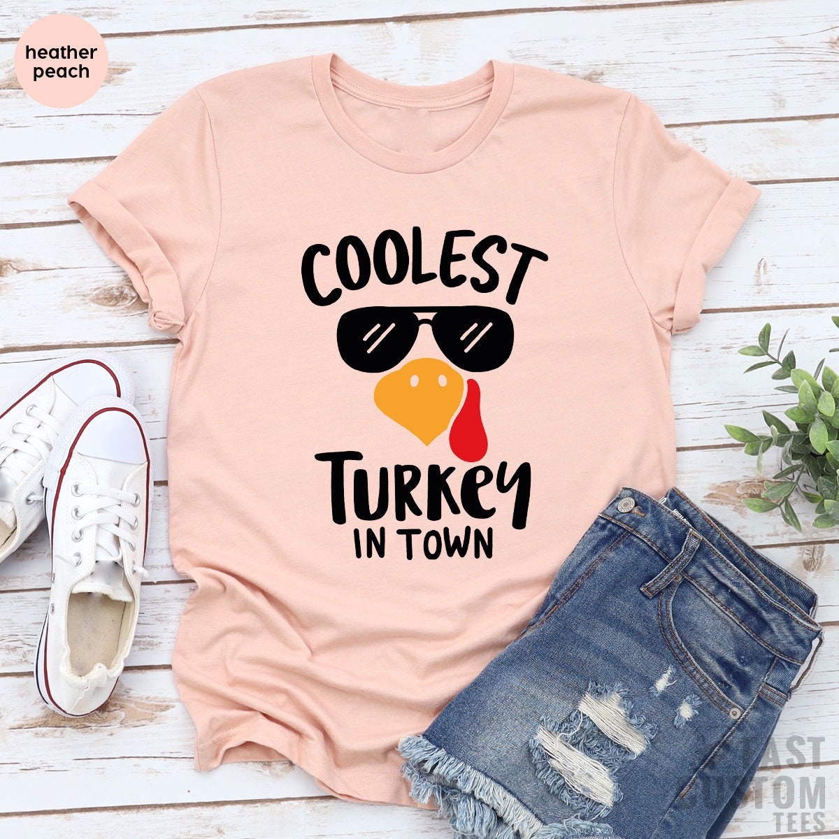 Coolest Turkey in Town Shirt, Thanksgiving Funny Tee, Fall product image 2