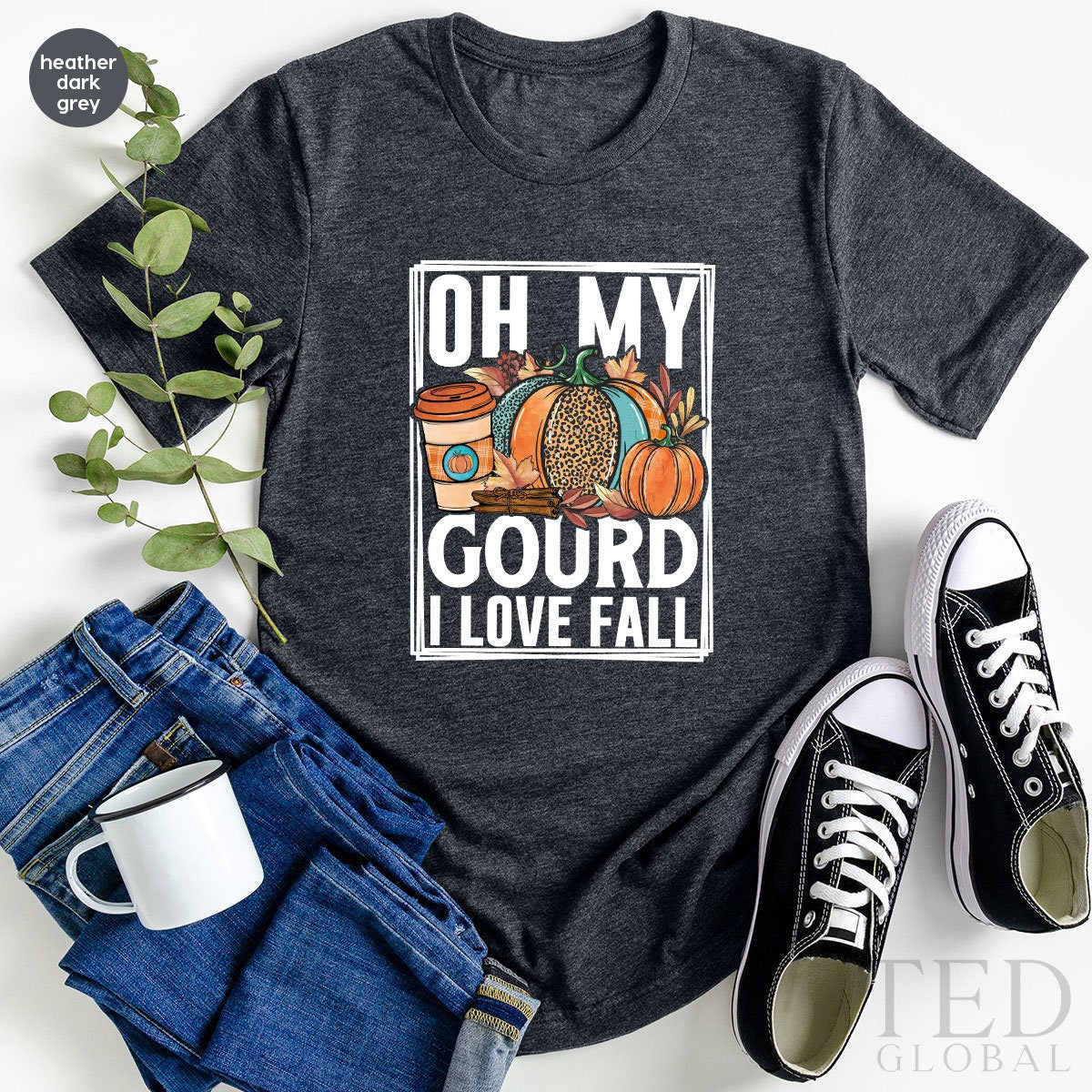 Family Thanksgiving T-Shirt, Oh My Gourd I Love Fall T product image 2