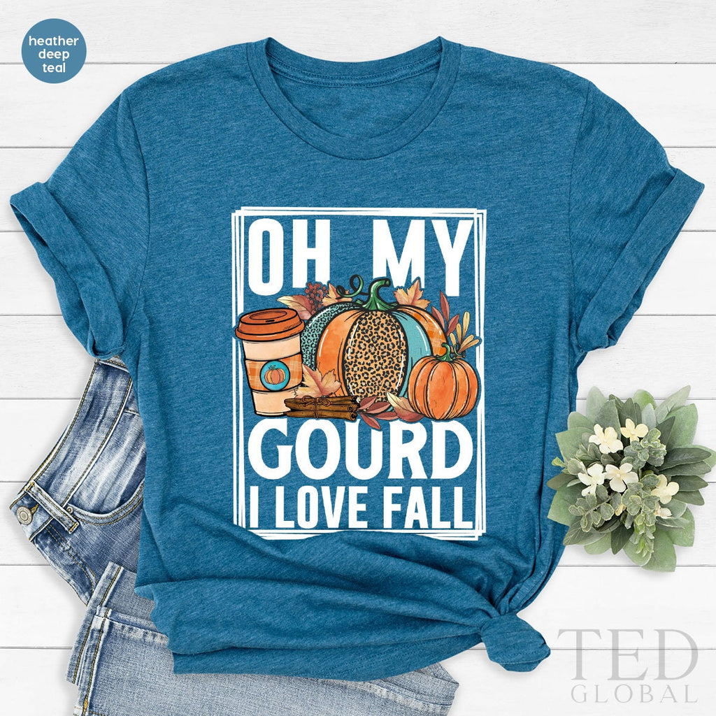 Family Thanksgiving T-Shirt, Oh My Gourd I Love Fall T product image 4