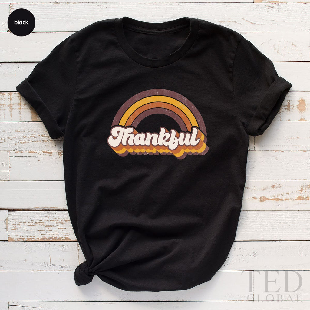 Thanksgiving Retro Rainbow T-Shirt, Family T Shirt, Pumpkin product image 2