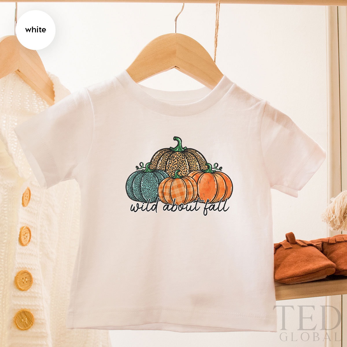 Cute Pumpkin Lover T-Shirt, Wild About Fall T Shirt, Family product image 3