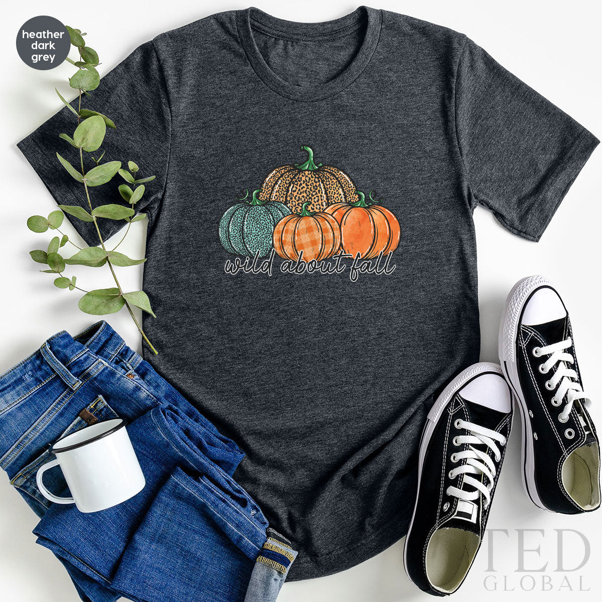 Cute Pumpkin Lover T-Shirt, Wild About Fall T Shirt, Family product image 1