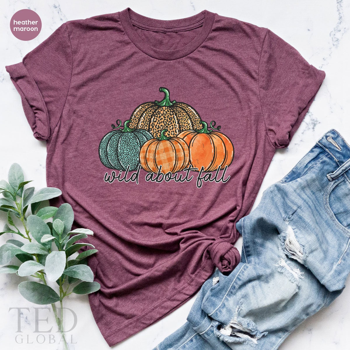 Cute Pumpkin Lover T-Shirt, Wild About Fall T Shirt, Family product image 5