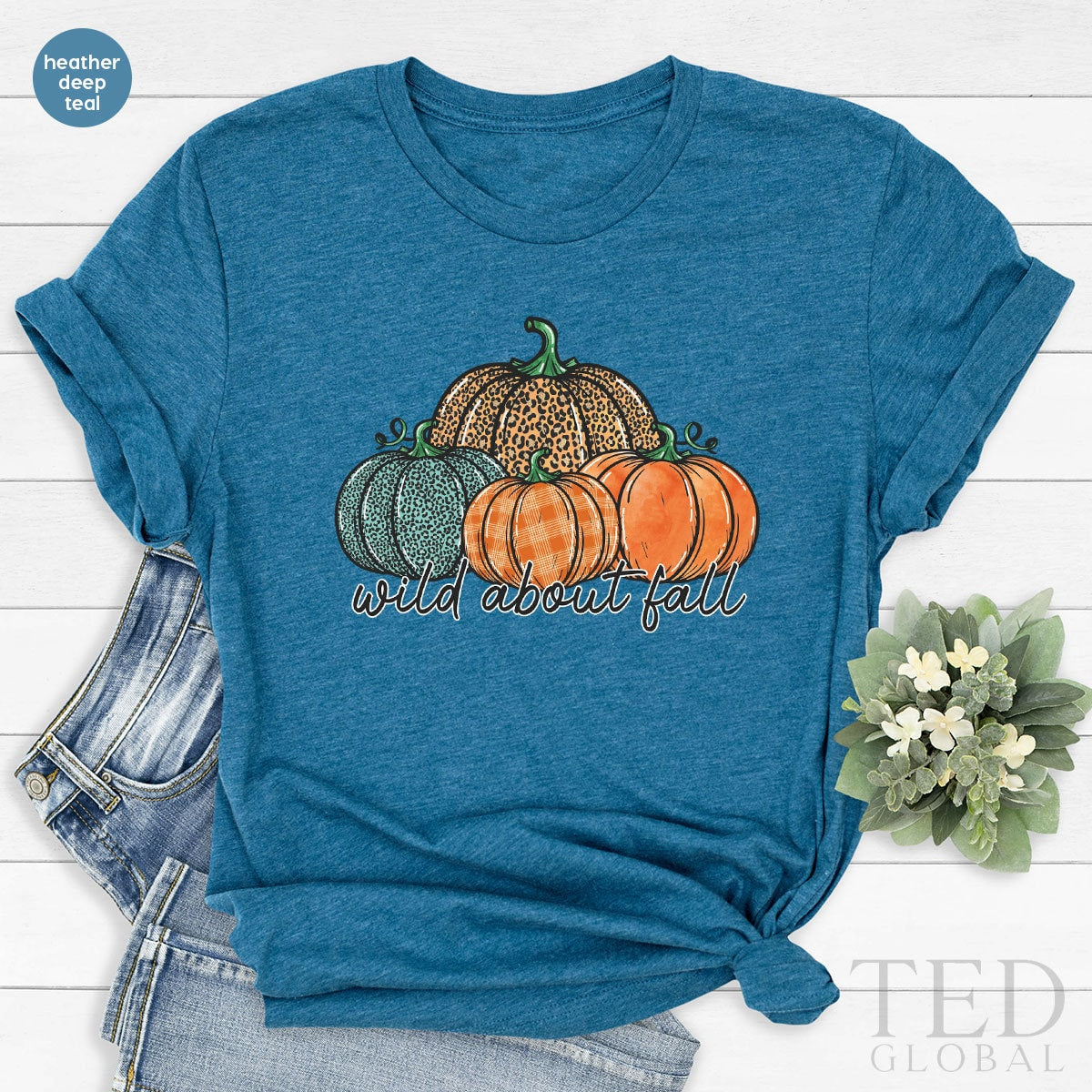 Cute Pumpkin Lover T-Shirt, Wild About Fall T Shirt, Family product image 4