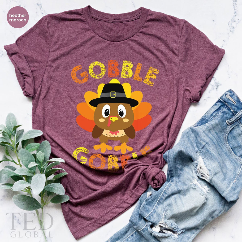 Cute Thanksgiving T-Shirt, Funny Gobble T Shirt, Family product image 4