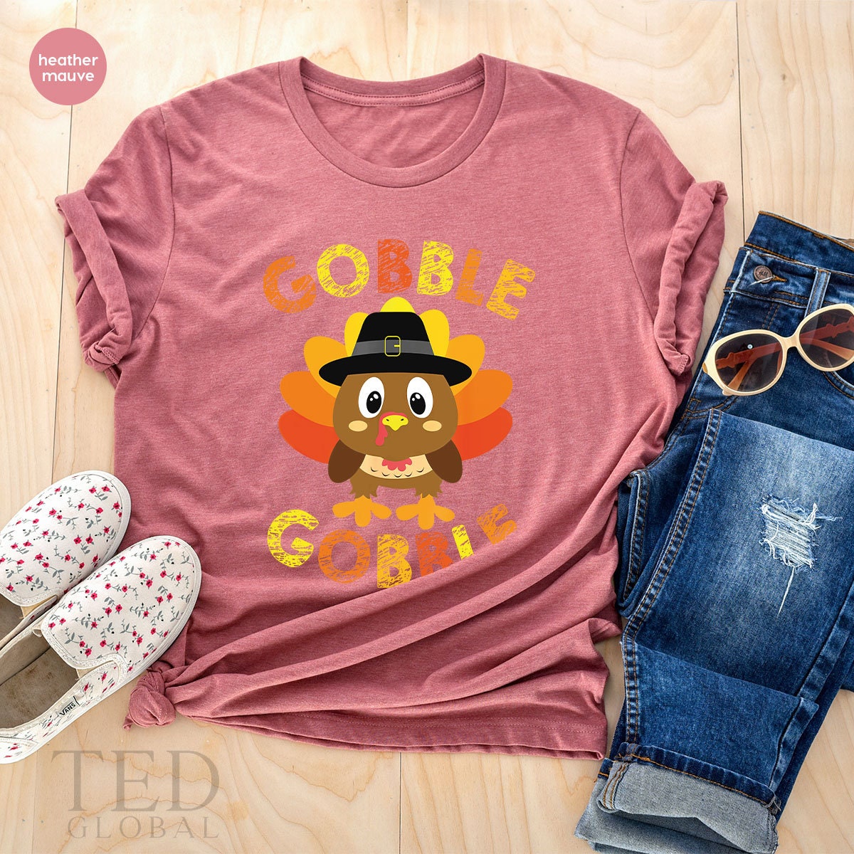 Cute Thanksgiving T-Shirt, Funny Gobble T Shirt, Family product image 5