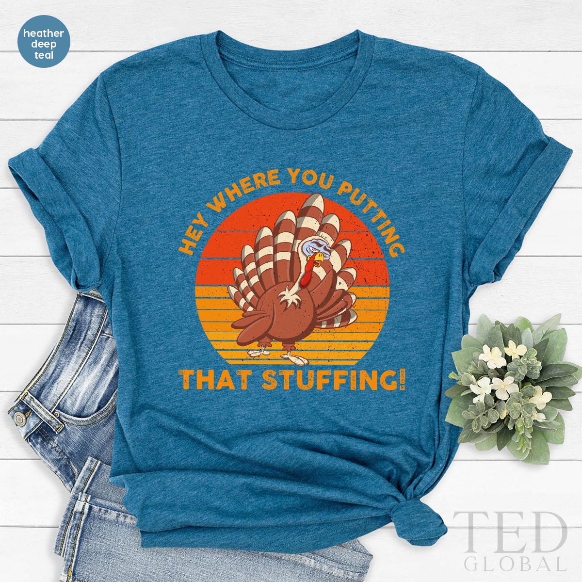 Family Thanksgiving T-Shirt, Hey Where You Putting That product image 3