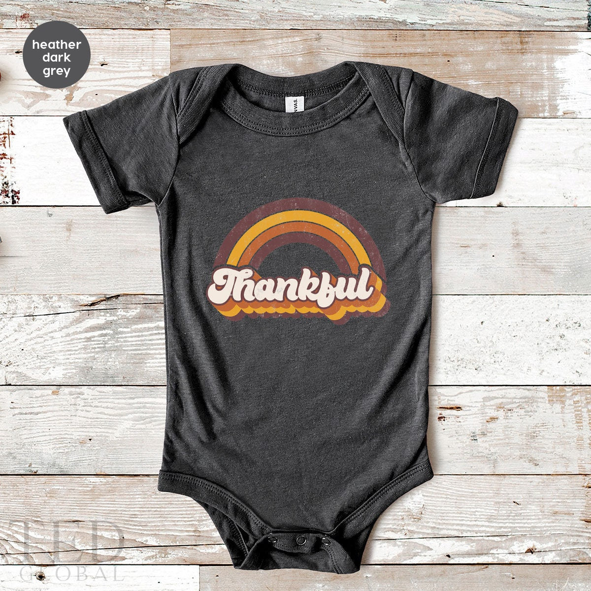 Cute Thanksgiving Retro Rainbow Baby Gift, Retro Rainbow Baby Shower Gift, Funny Fall Season New Baby Onesie, Bodysuits Kid Toddler Clothes