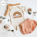 Cute Thanksgiving Retro Rainbow Baby Gift, Retro Rainbow Baby Shower Gift, Funny Fall Season New Baby Onesie, Bodysuits Kid Toddler Clothes