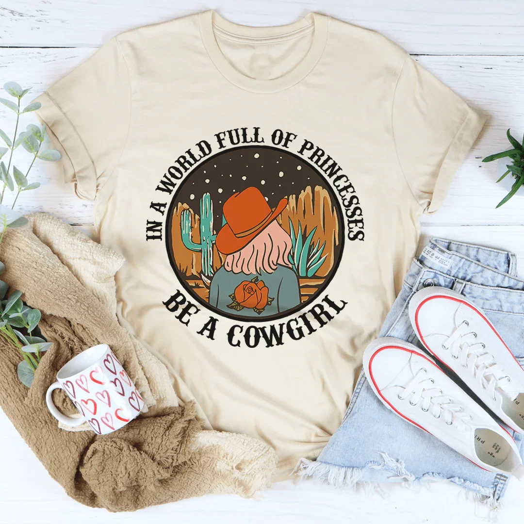 In A World Full Of Princesses Be A Cowgirl Tee product image 3
