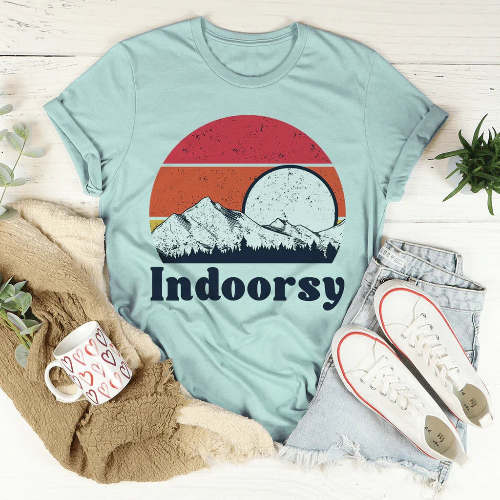 Cozy Homebody Aesthetic Shirt – "Indoorsy" Retro Graphic Tee product image 3