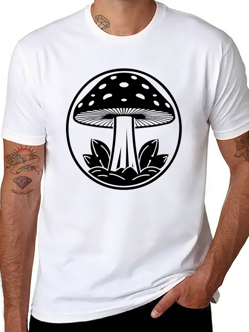 Mushroom Graphic Black Tee - Unique Design product image 4