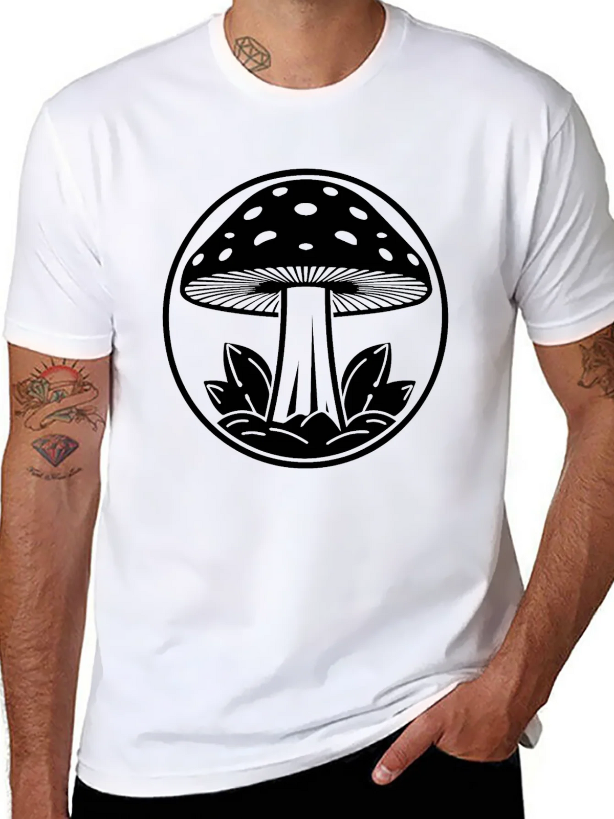 Mushroom Graphic Black Tee - Unique Design product image 4