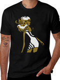 Stylish Retro Graphic Tee - Black Cotton Blend product image 1