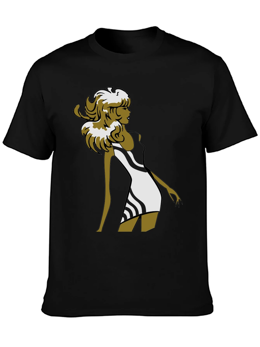 Stylish Retro Graphic Tee - Black Cotton Blend product image 2
