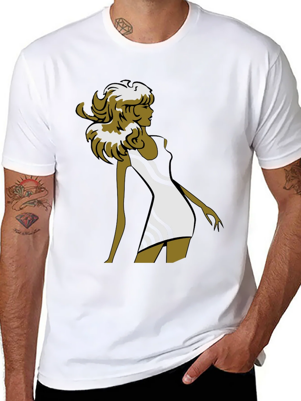 Stylish Retro Graphic Tee - Black Cotton Blend product image 3