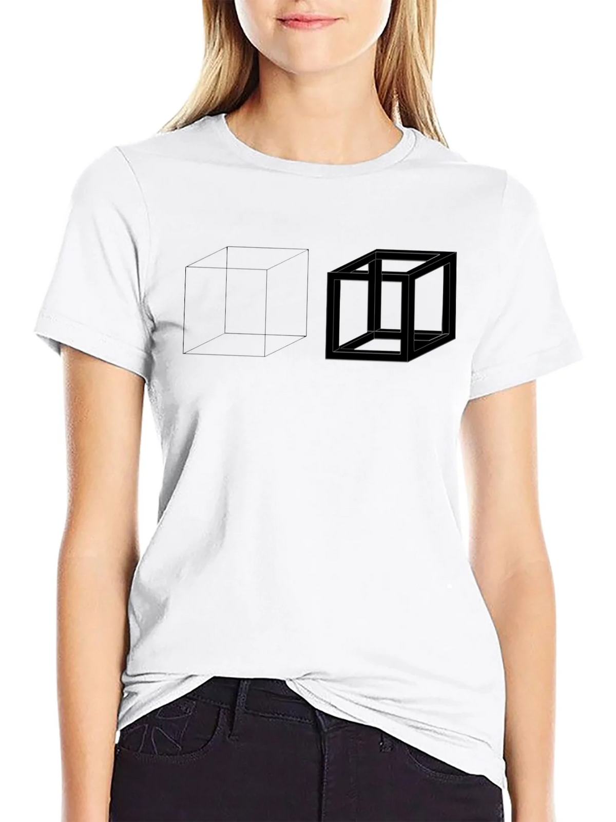 Impossible Cube Graphic Black T-Shirt product image 8