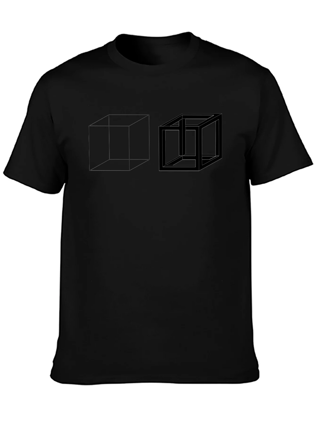 Impossible Cube Graphic Black T-Shirt product image 3