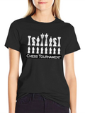 Chess Tournament Graphic T-Shirt - Black Casual Tee product image 1