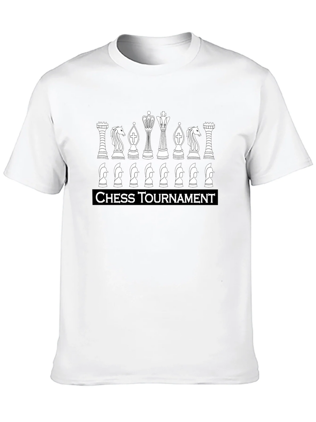 Chess Tournament Graphic T-Shirt - Black Casual Tee product image 6