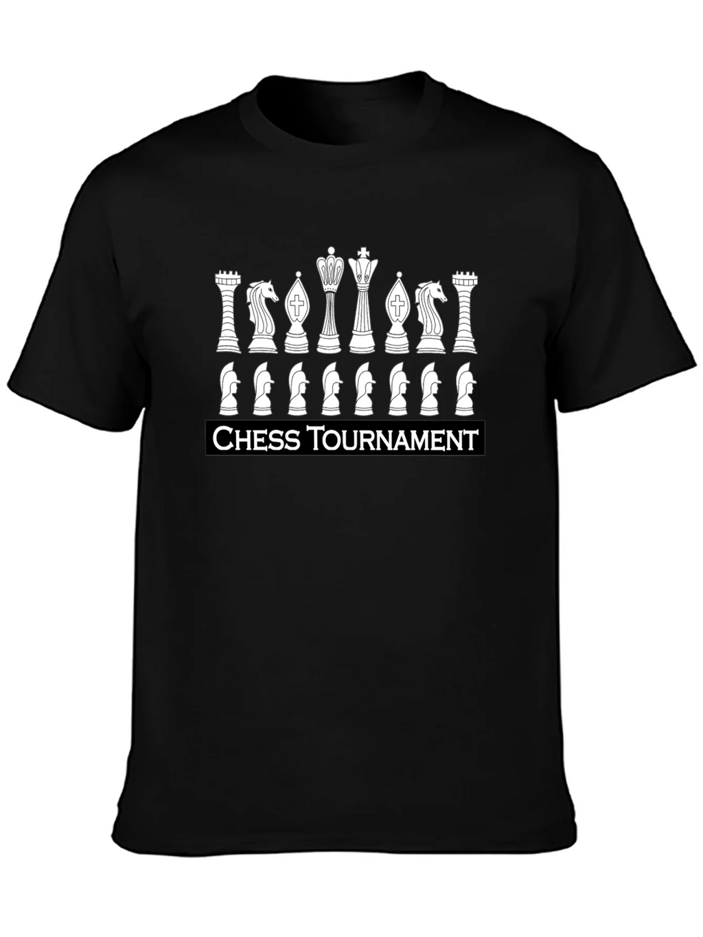 Chess Tournament Graphic T-Shirt - Black Casual Tee product image 2