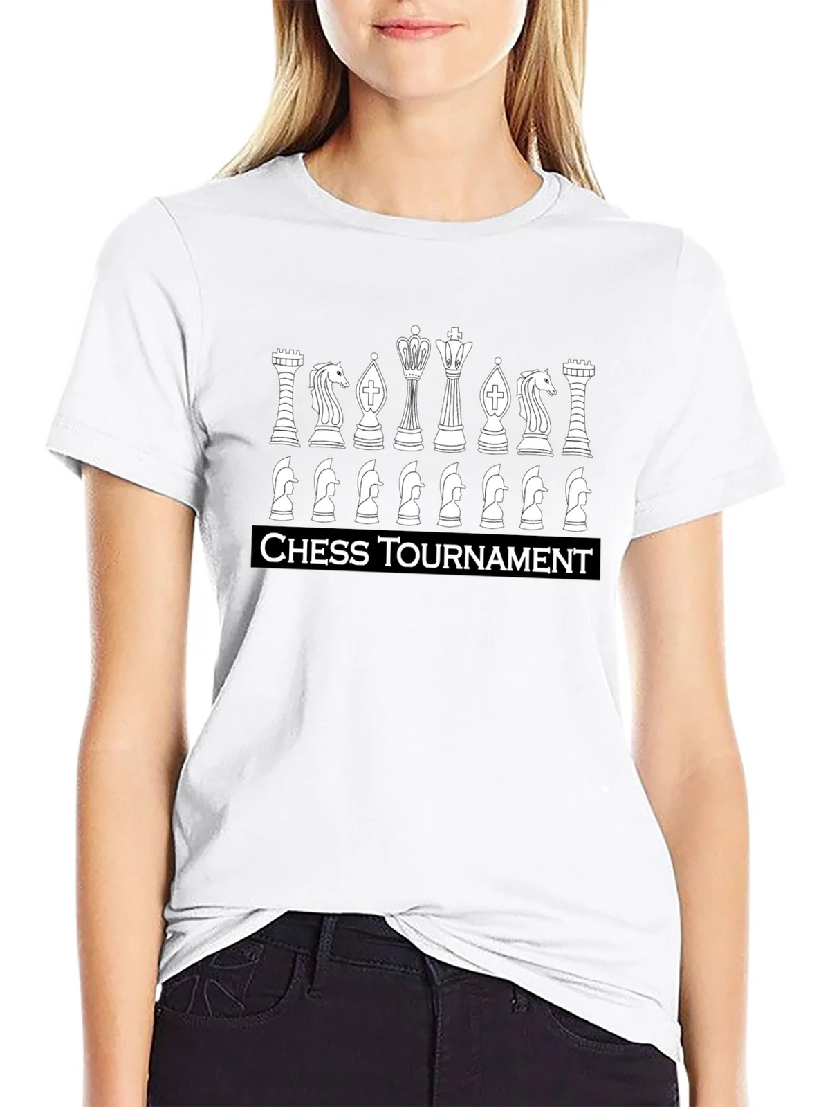 Chess Tournament Graphic T-Shirt - Black Casual Tee product image 5