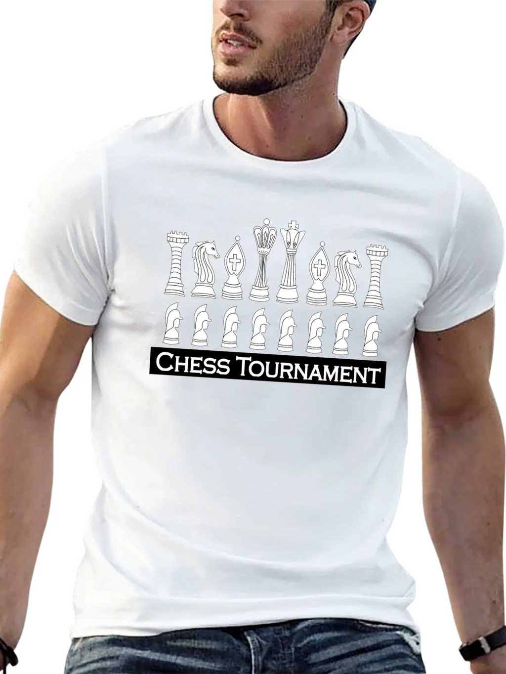 Chess Tournament Graphic T-Shirt - Black Casual Tee product image 8