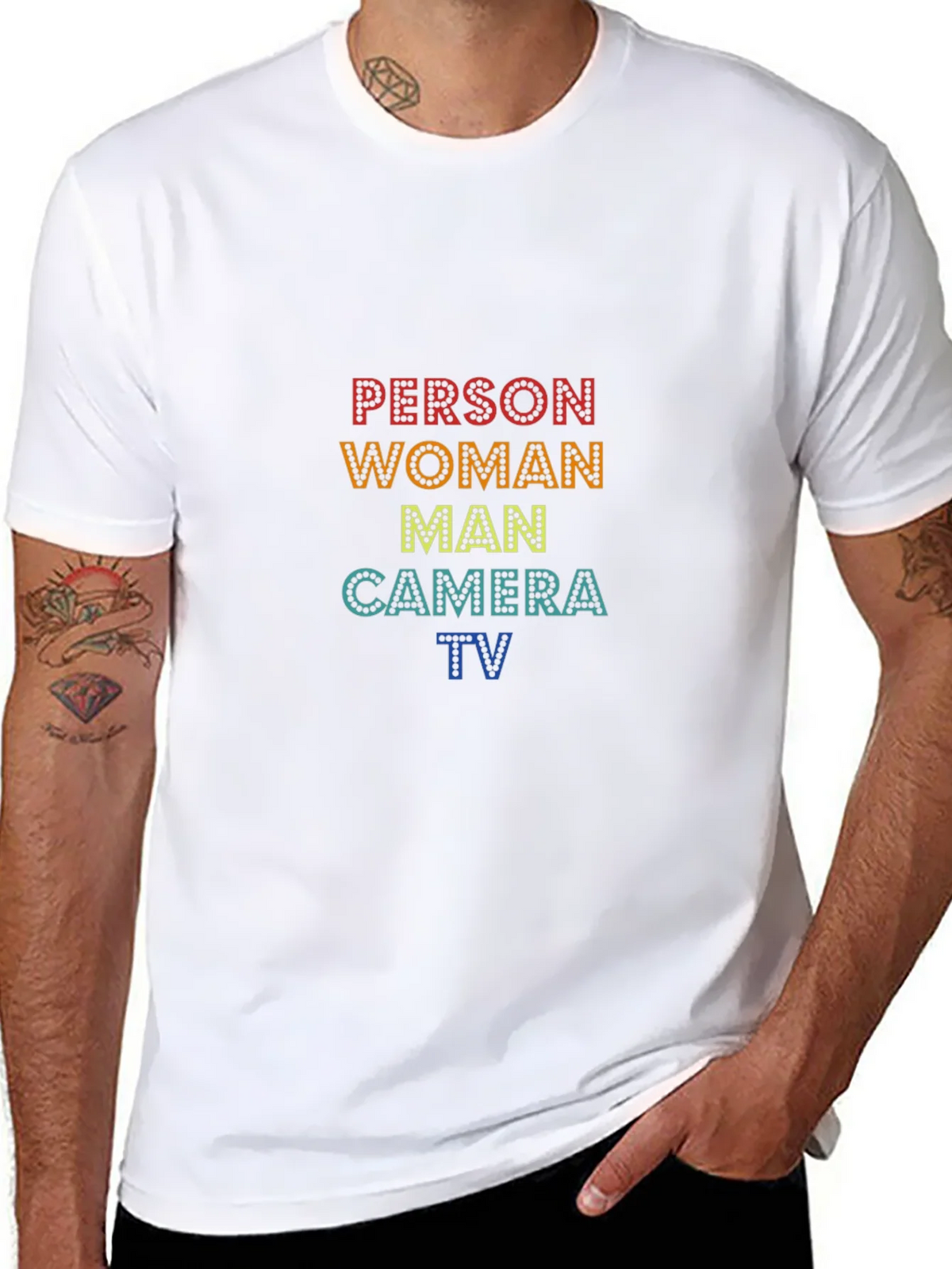 Person Woman Man Camera TV Black T-Shirt product image 7