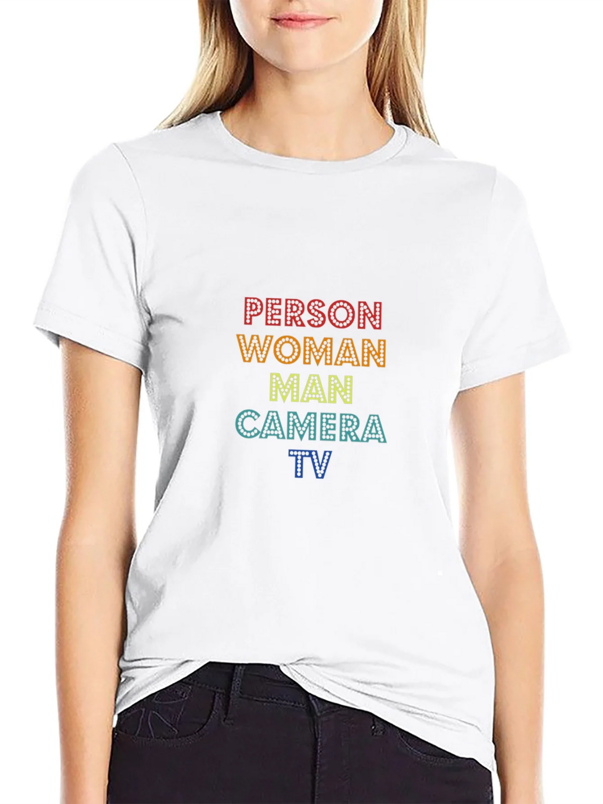 Person Woman Man Camera TV Black T-Shirt product image 8