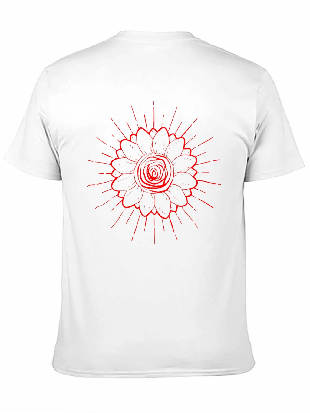 Black Tee with Red Floral Burst Design product image 8