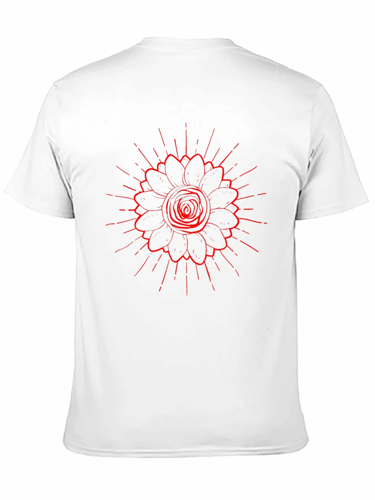 Black Tee with Red Floral Burst Design product image 8