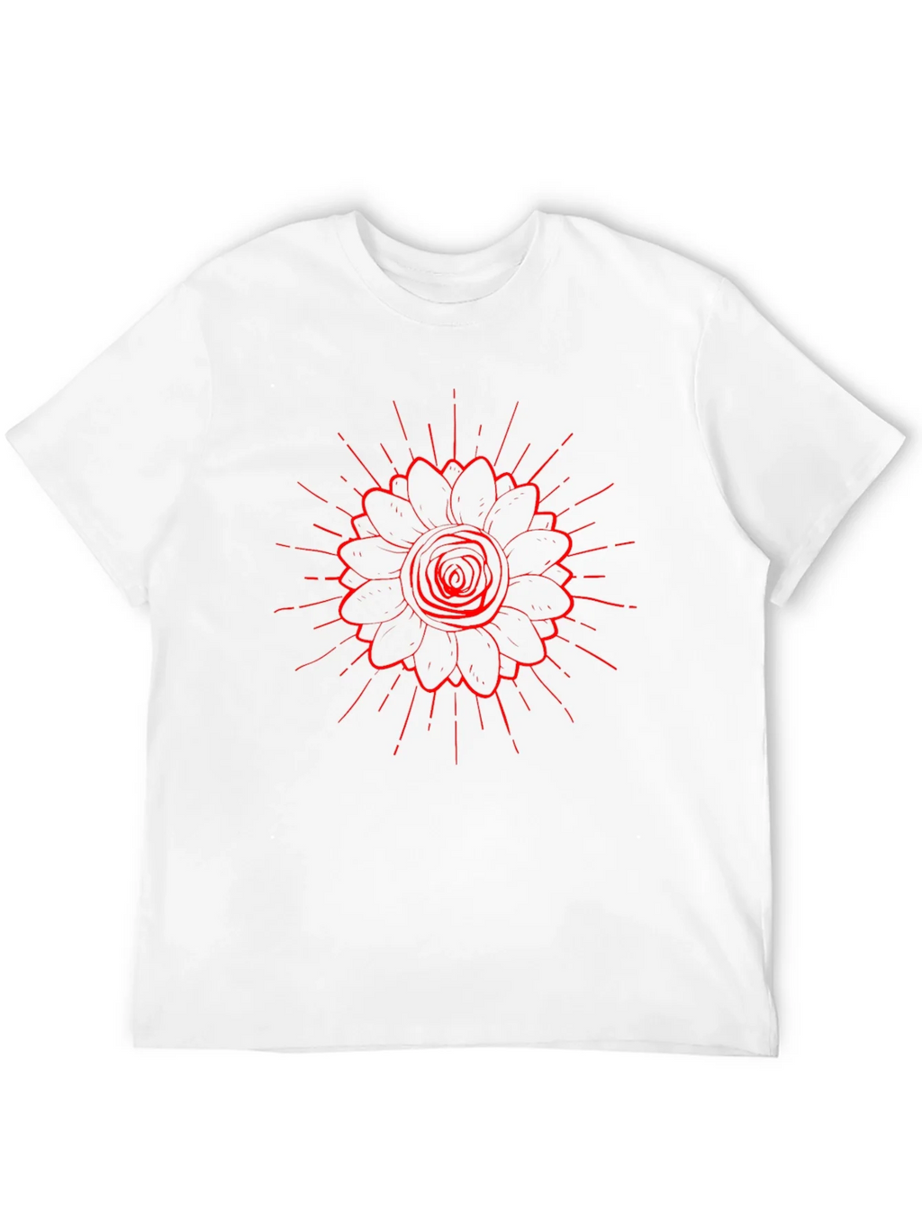 Black Tee with Red Floral Burst Design product image 9
