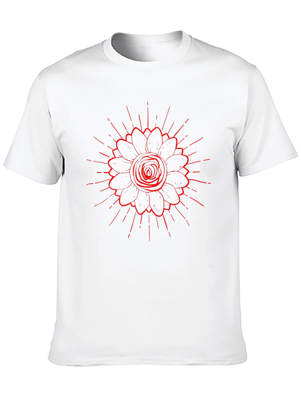 Black Tee with Red Floral Burst Design product image 7