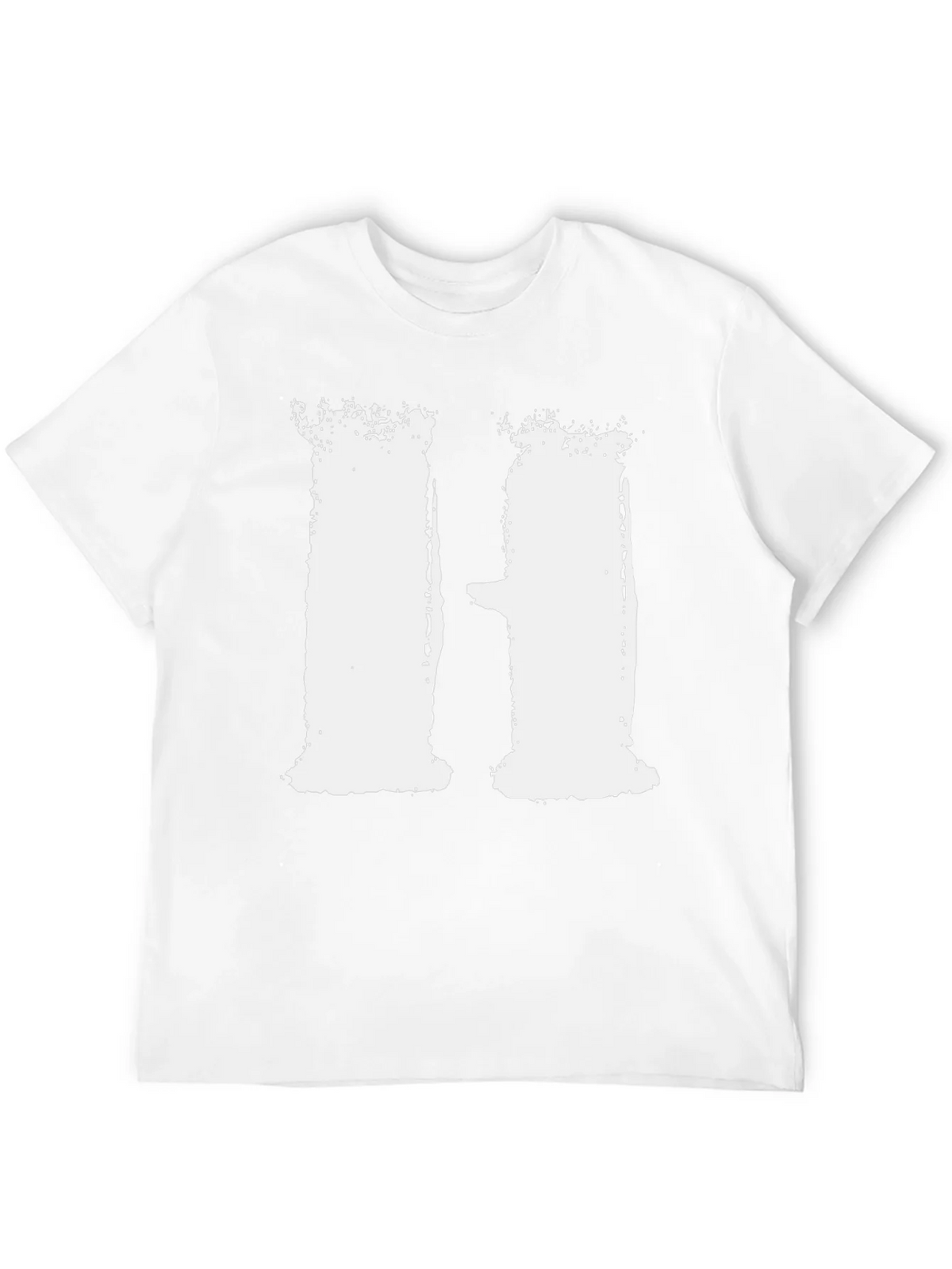 Distressed White H on Black T-Shirt product image 10