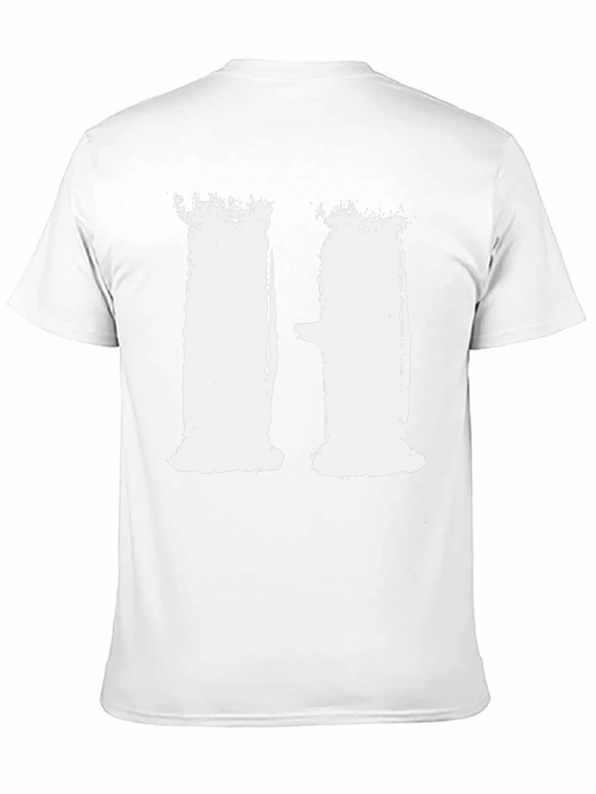 Distressed White H on Black T-Shirt product image 9