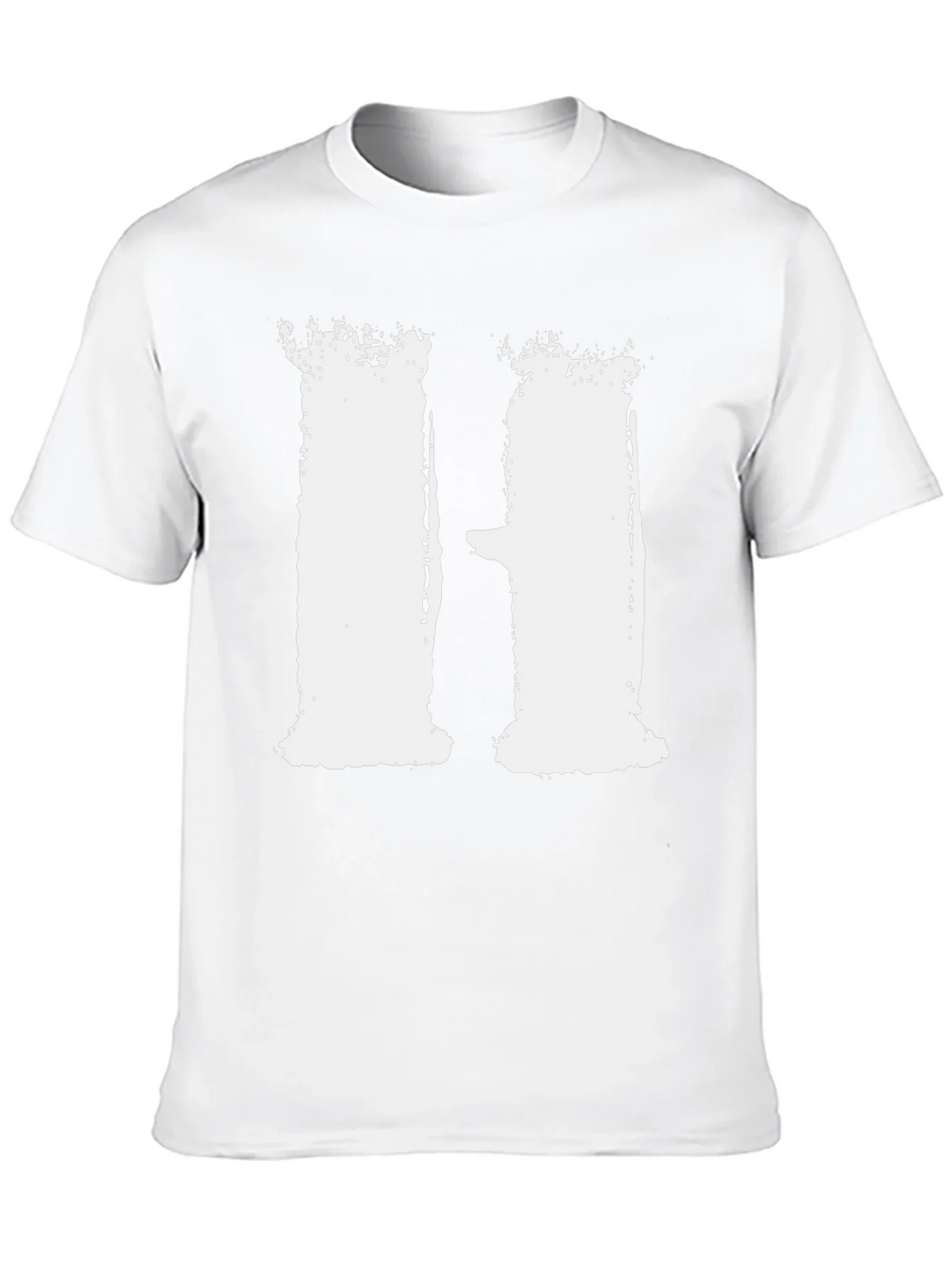 Distressed White H on Black T-Shirt product image 8