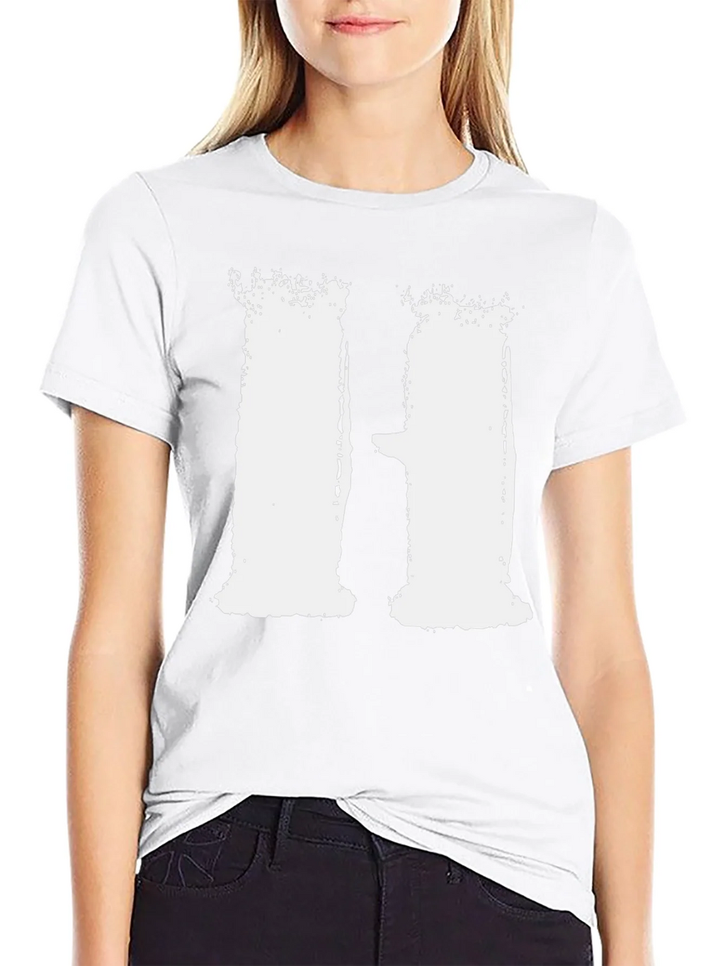 Distressed White H on Black T-Shirt product image 7