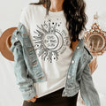 Celestial Boho Nature Graphic T-Shirt – \"Live By The Sun\" product image 1