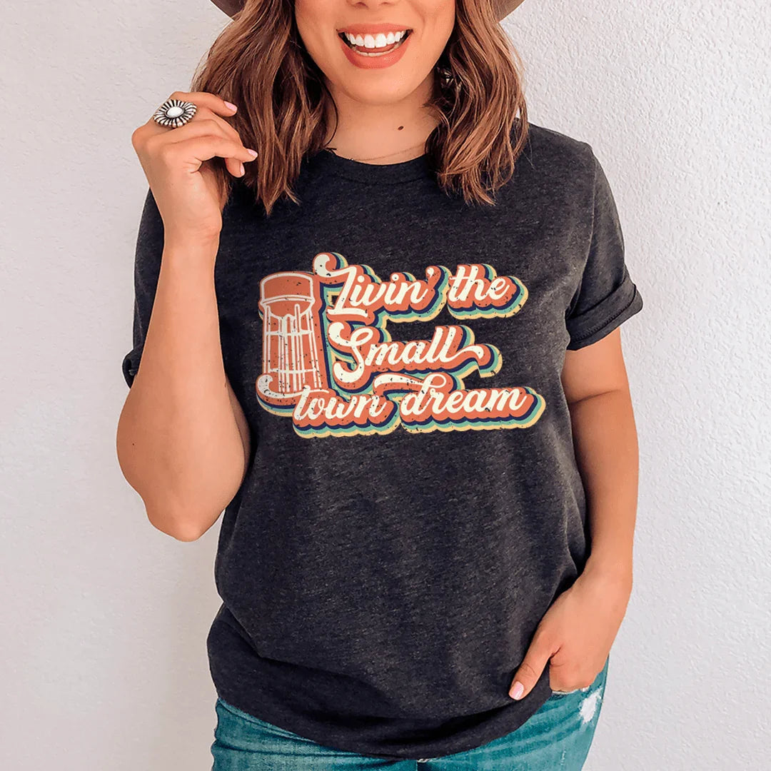 Retro Hometown Pride Crewneck Tee – "Livin' The Small Town product image 2