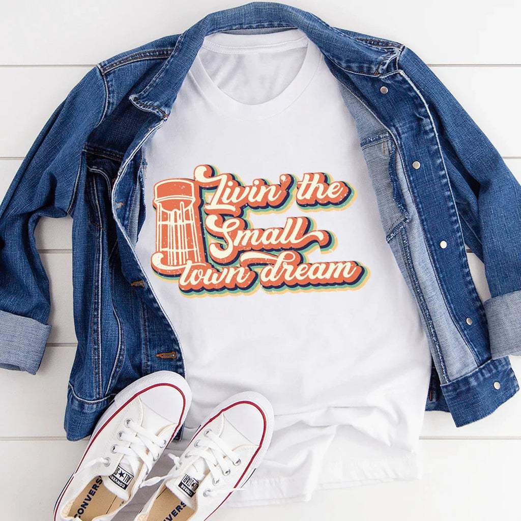 Retro Hometown Pride Crewneck Tee – "Livin' The Small Town product image 3