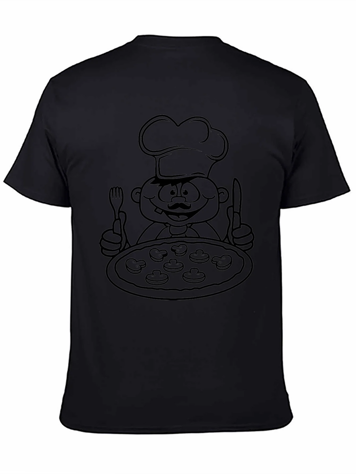Chef Pizza Graphic Tee - Black Cotton Blend product image 1
