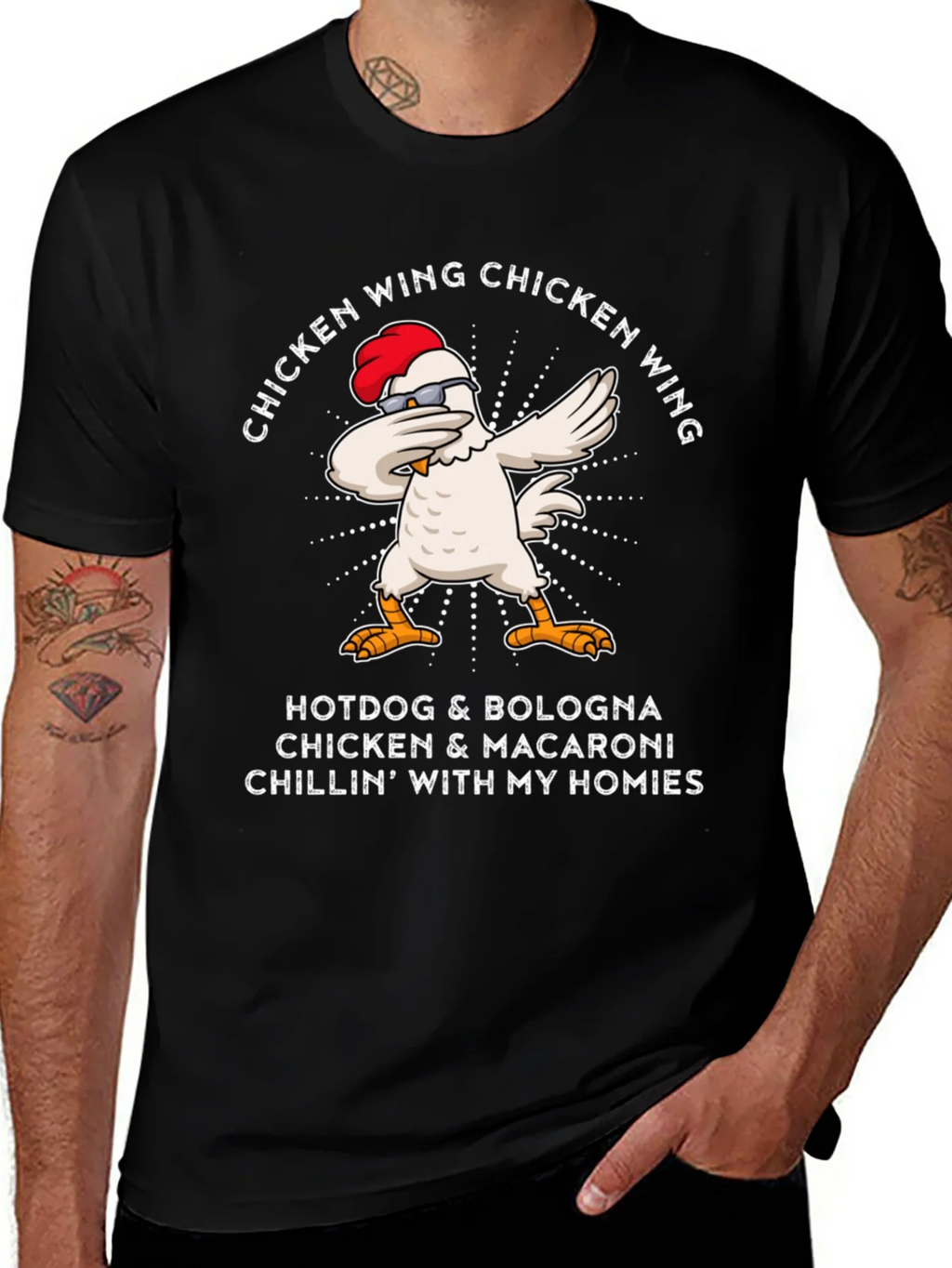 Dabbing Chicken Wing T-Shirt - Funny Foodie Tee product image 1