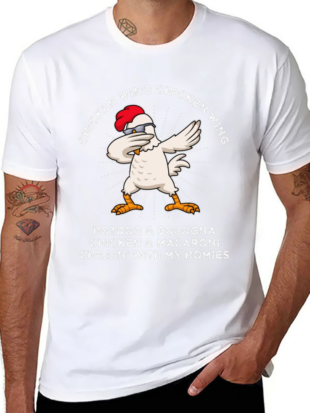 Dabbing Chicken Wing T-Shirt - Funny Foodie Tee product image 4
