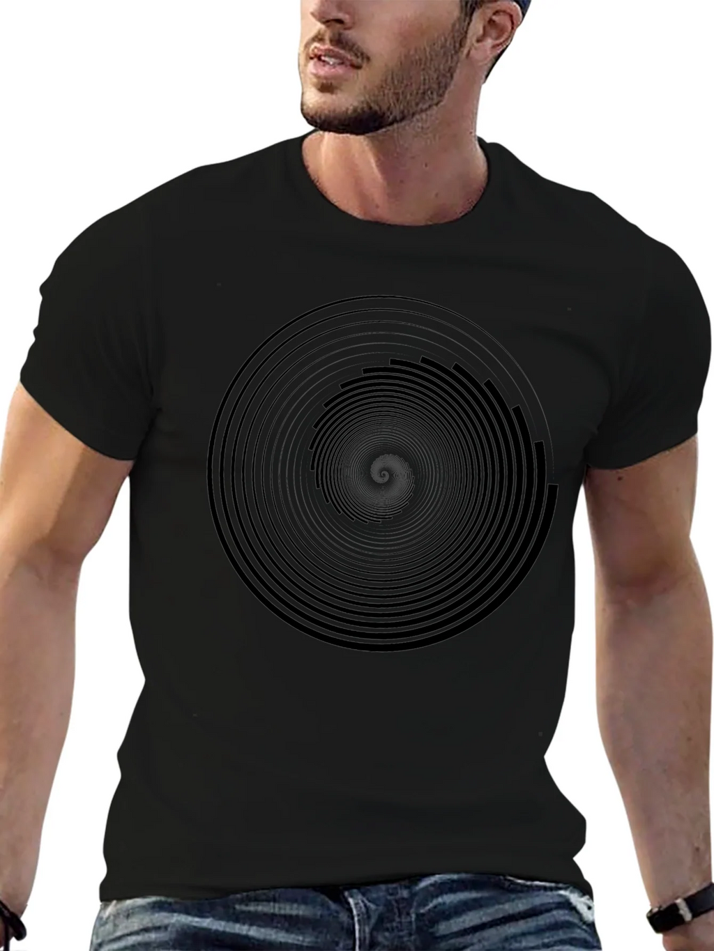 Hypnotic Black Spiral Graphic Tee - Mens Modern Fit product image 6
