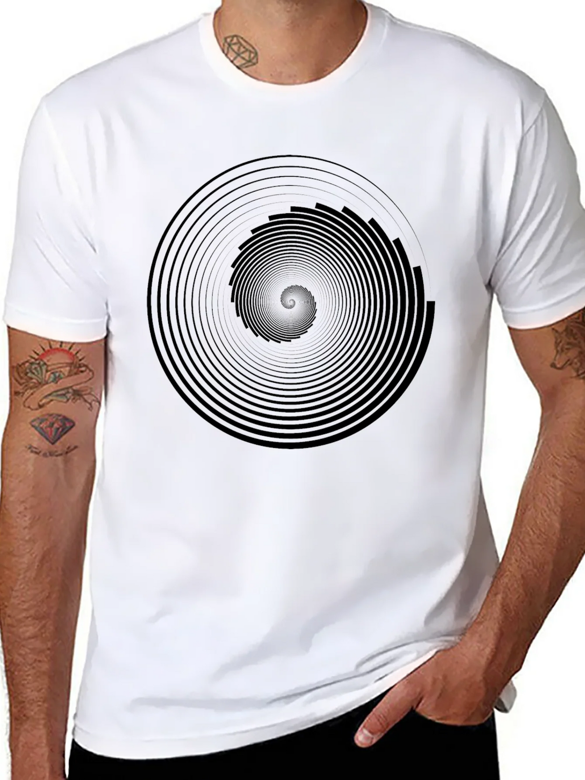 Hypnotic Black Spiral Graphic Tee - Mens Modern Fit product image 7