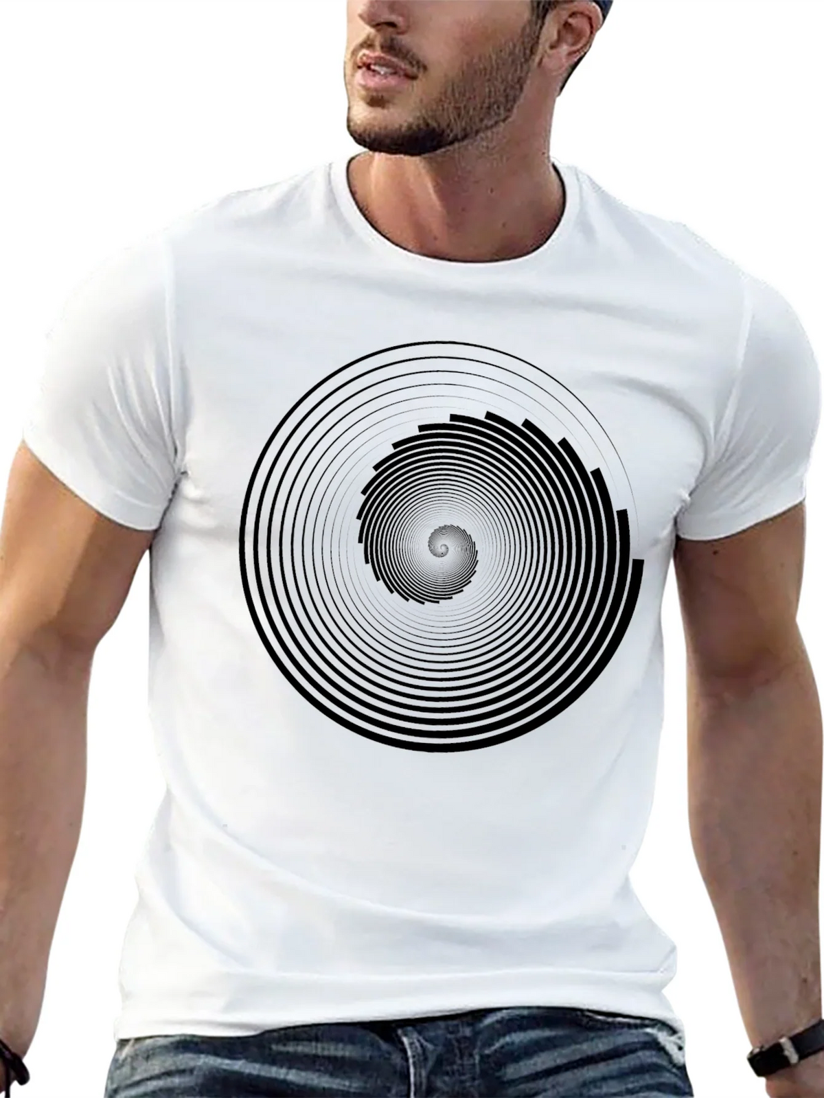 Hypnotic Black Spiral Graphic Tee - Mens Modern Fit product image 12